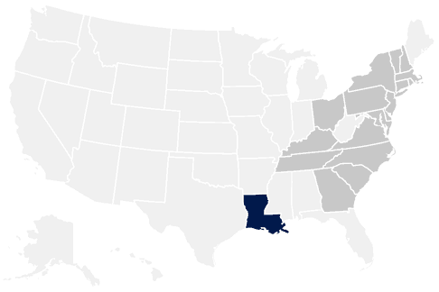18-State Louisiana Map