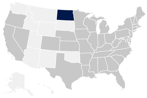 39-State North Dakota Map