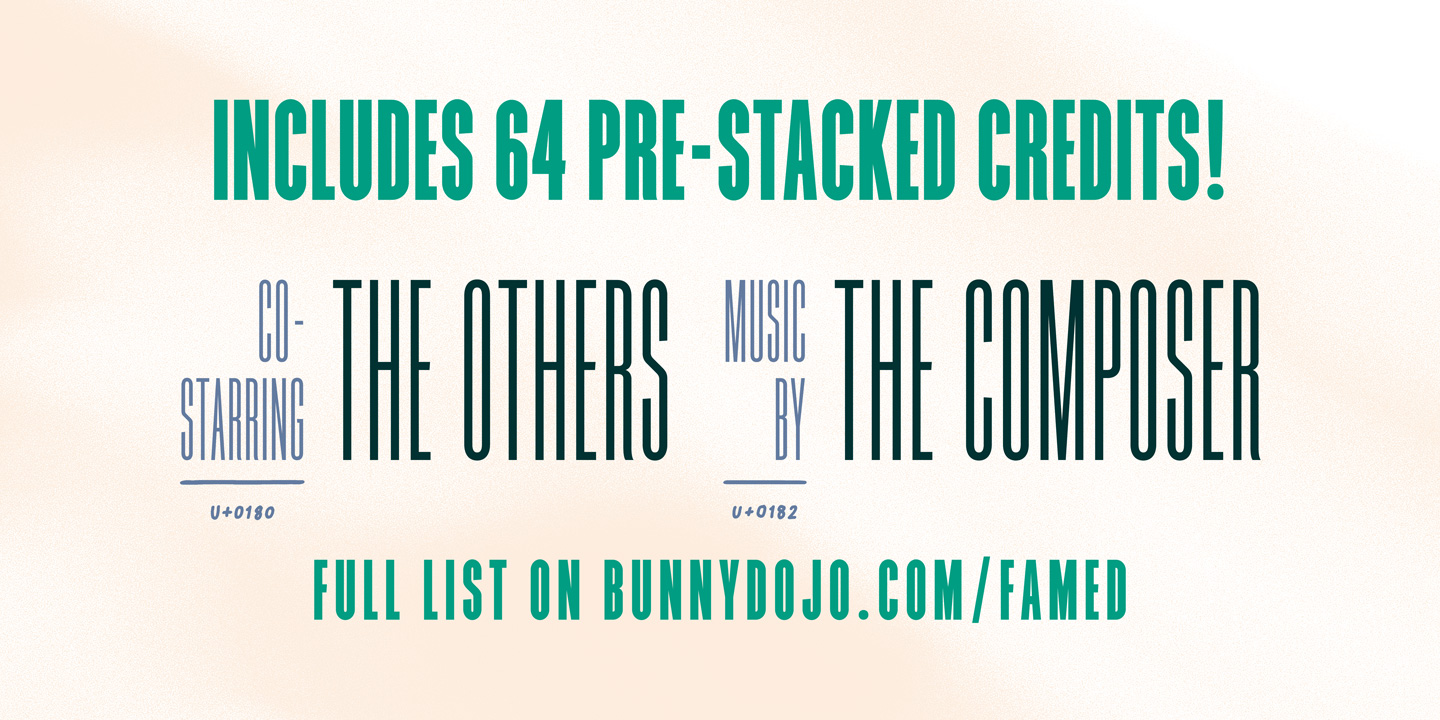 Famed, a font for Credits